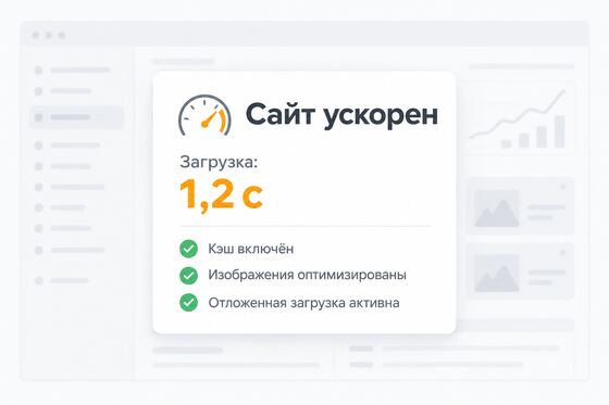 Результат работы плагина ускорения