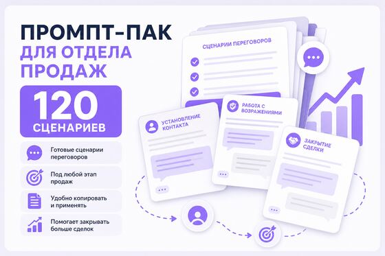 Обложка промпт-пака для отдела продаж