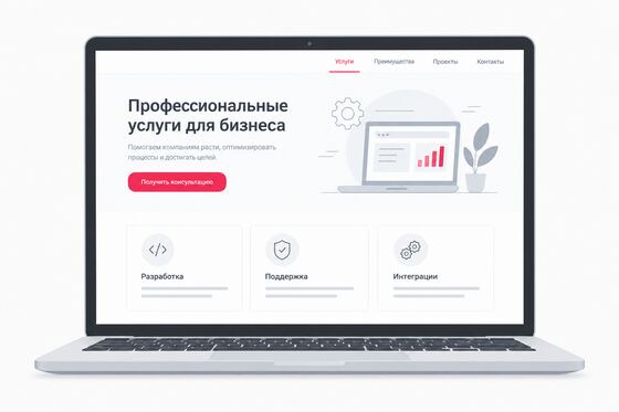 Главная страница сайта услуг на MODX