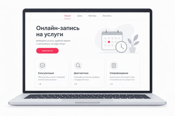 Главная страница шаблона онлайн-записи
