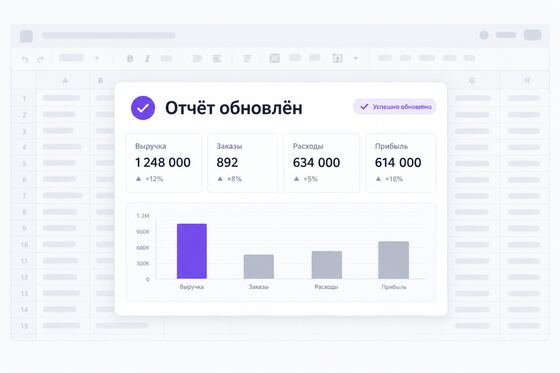Готовый автоматически обновлённый отчёт