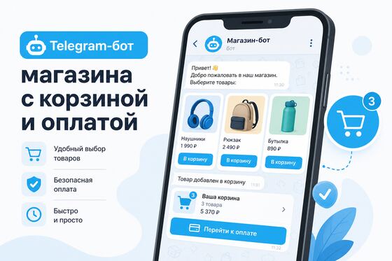 Обложка бота магазина с корзиной